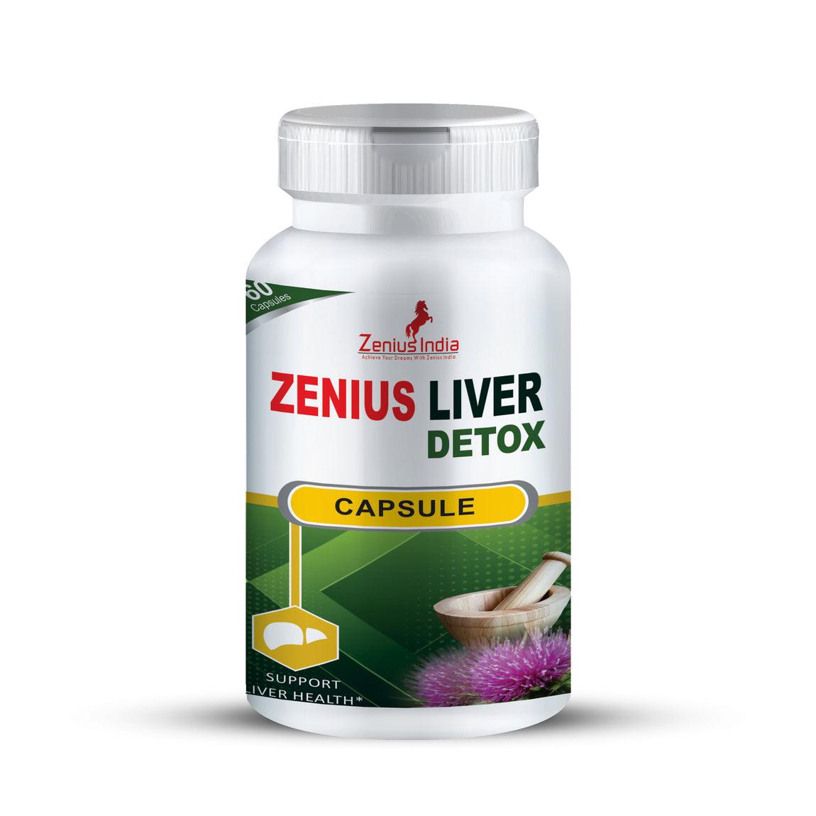 Zenius Liver Detox Capsule for Liver Treatment Capsule | Liver Health Zenius Liver Detox Capsule that helps in overall liver detoxification. Silymarin (Milk Thistle Extract) protects the liver from severe cirrhosis, jaundice, hepatitisGeneral WellnessZenius IndiaLiver Health Supplements - 60 Capsules