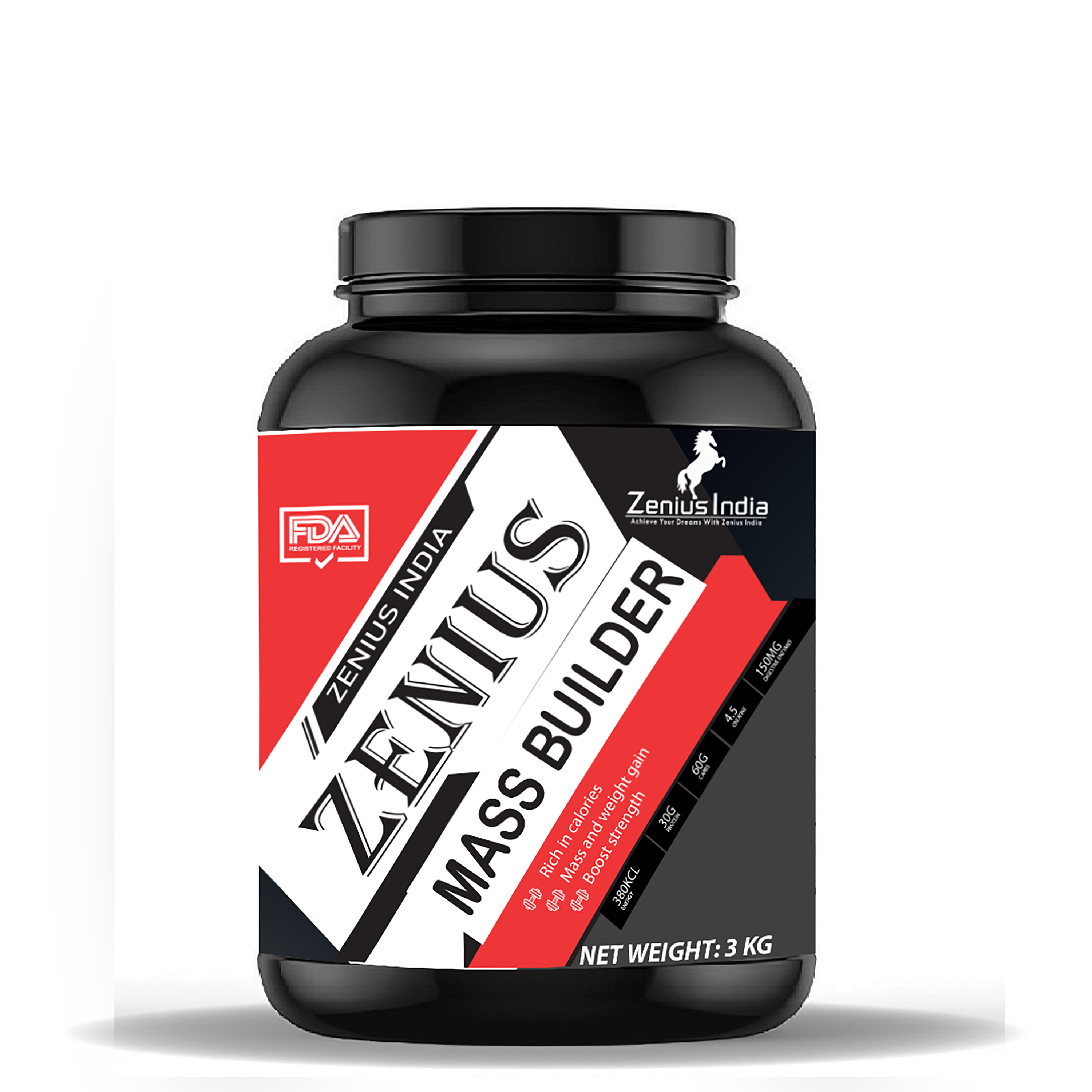 Zenius Super Mass Builder for Fuel Your Gains with Advanced Muscle Growth & Mass gainer - 3Kg - Zenius India