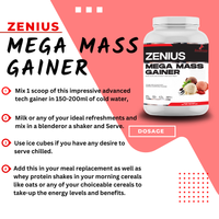 Zenius Mega Mass Gainer with Rich Chocolate Flavor for Muscle Growth - 3Kg - Zenius India