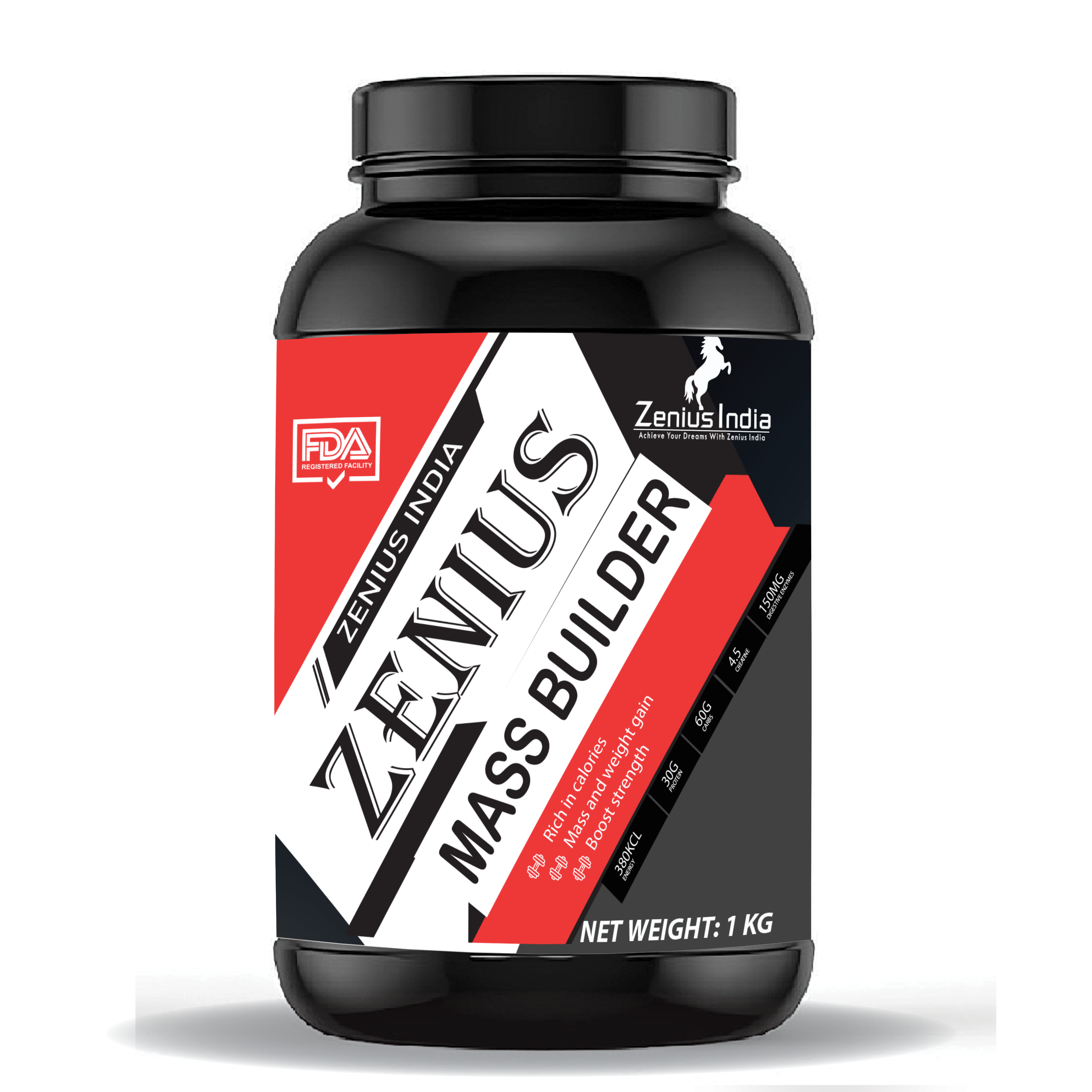 Zenius Super Mass Builder for Fuel Your Gains with Advanced Muscle Growth & Mass gainer - 1Kg - Zenius India