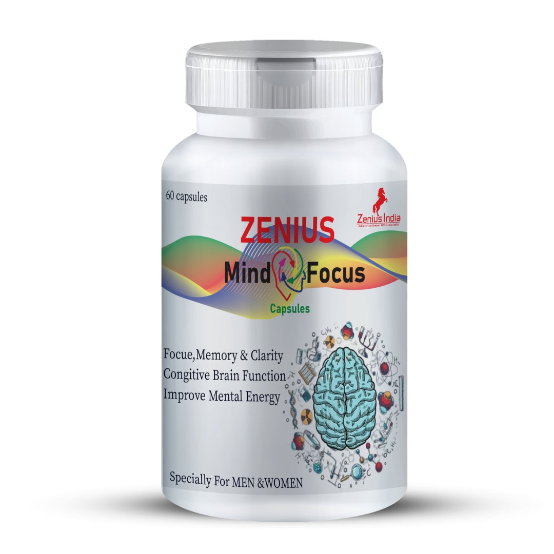 Zenius Mind Focus Capsule for Brain booster and stress relief medicine for Men & Women - Zenius India