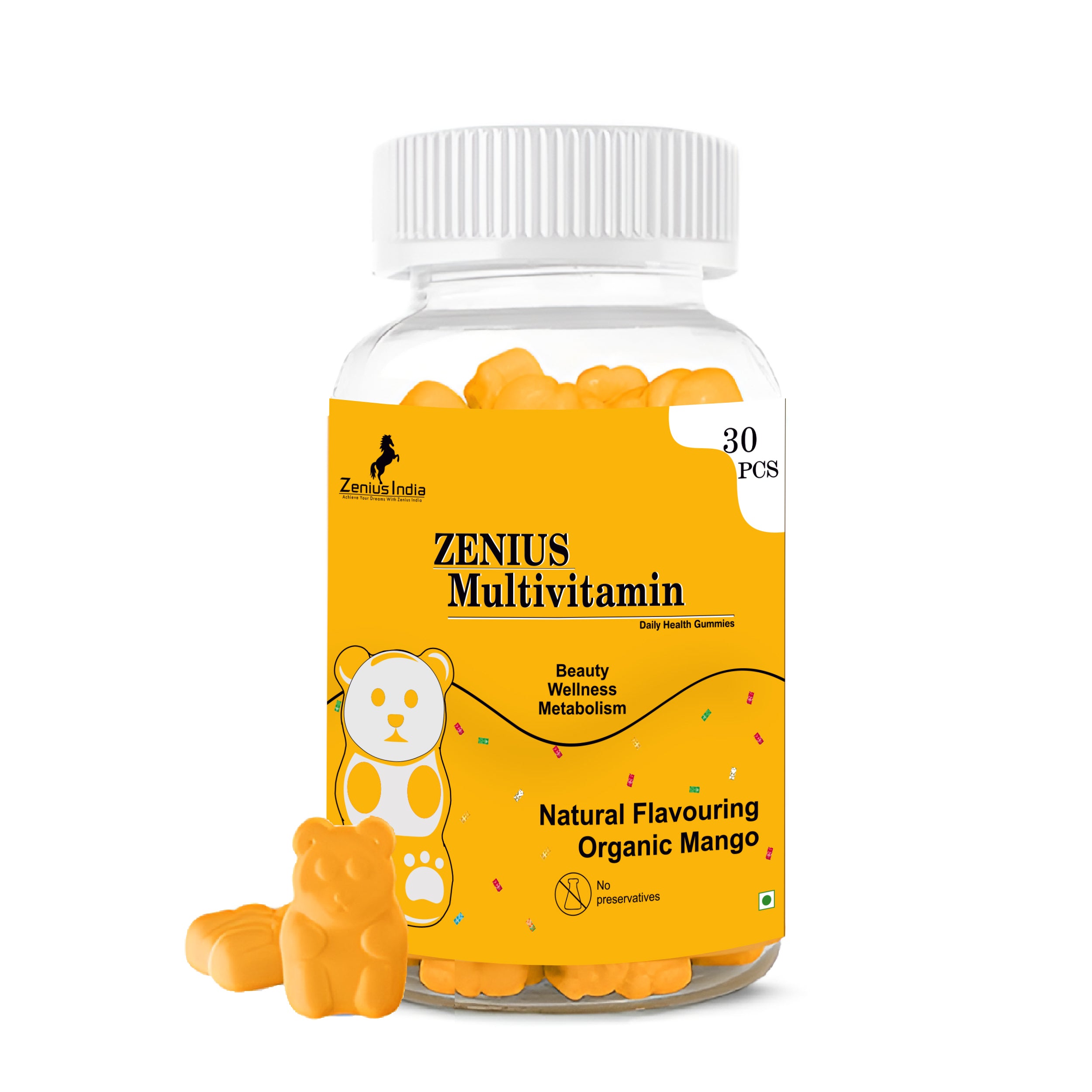 Zenius Multivitamin Gummies Delicious and Nutritious for Health (Mango Flavour) - 30 pcs. - Zenius India