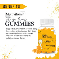 Zenius Multivitamin Gummies Delicious and Nutritious for Health (Mango Flavour) - 30 pcs. - Zenius India