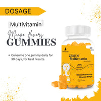 Zenius Multivitamin Gummies Delicious and Nutritious for Health (Mango Flavour) - 30 pcs. - Zenius India