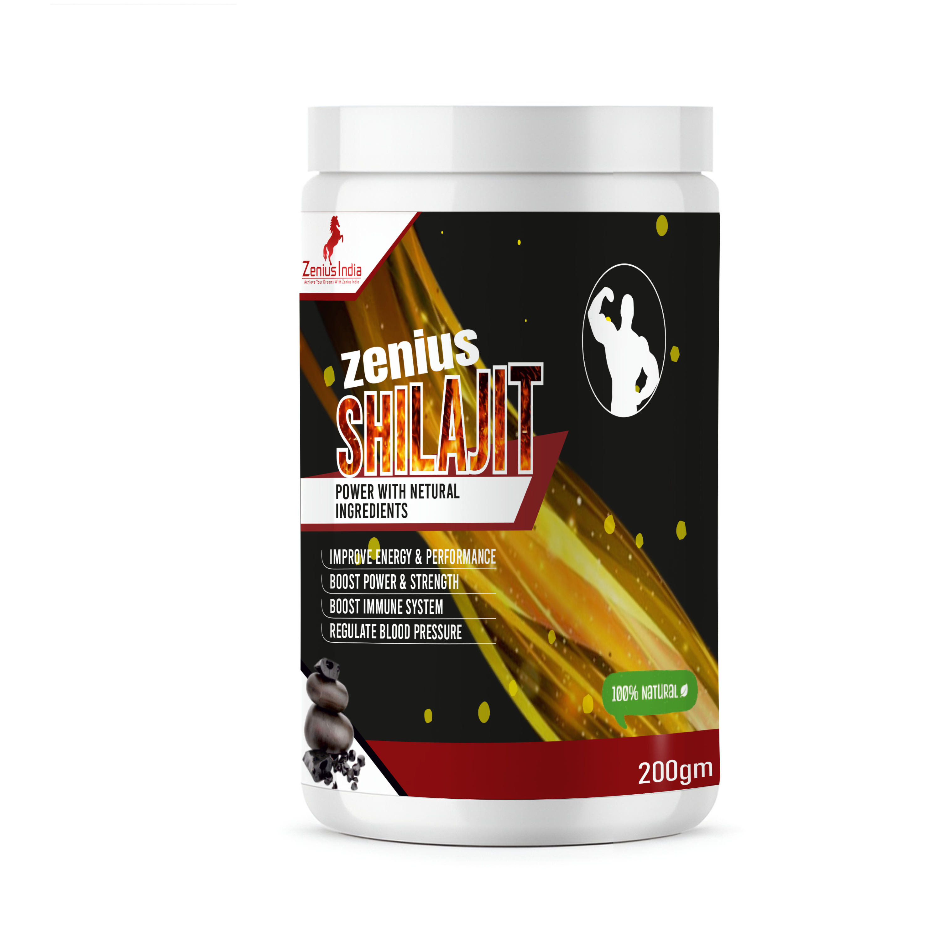 Zenius Shilajit Powder for Improve Sensual Performance and Stamina booster - 200gm - Zenius India