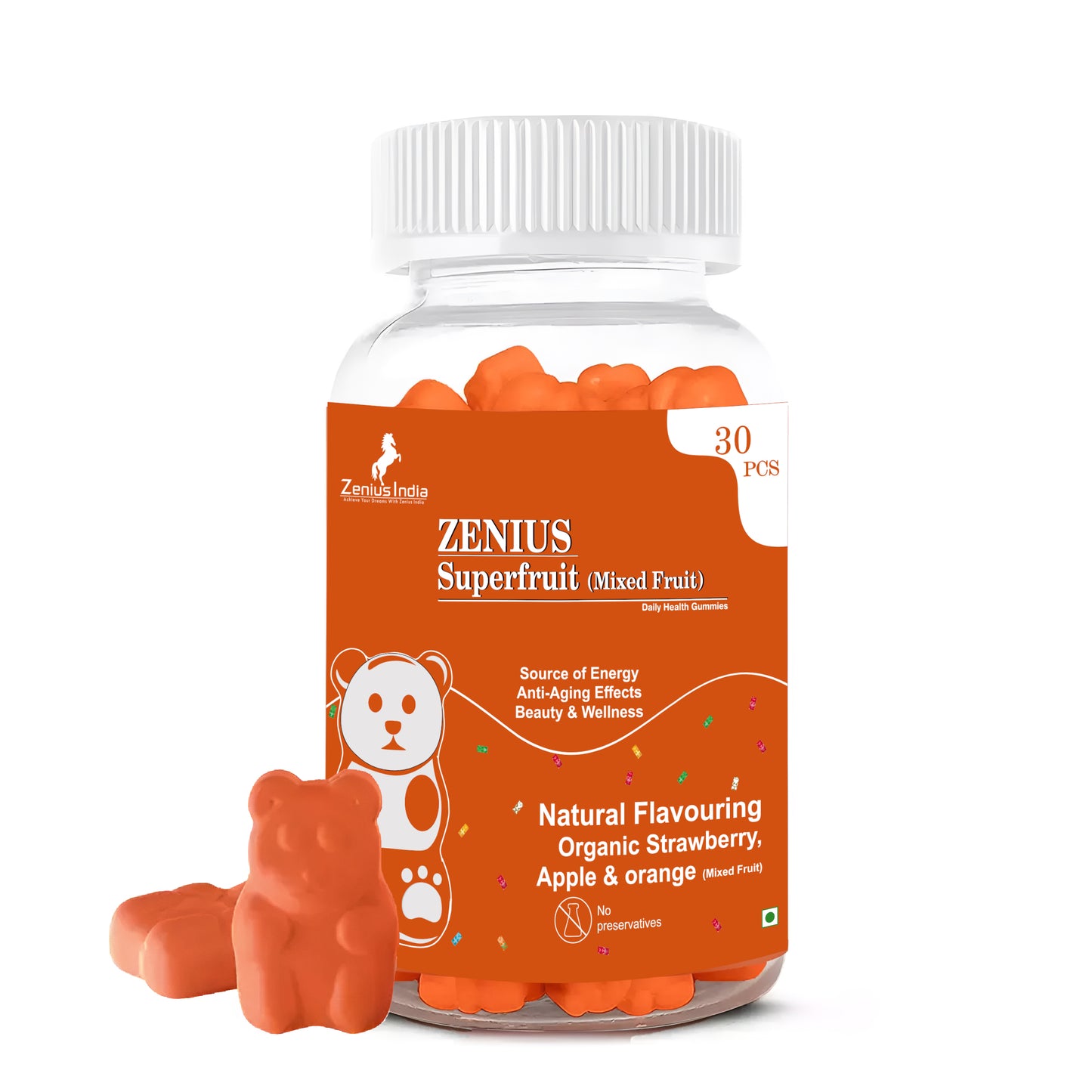 Zenius Super Fruit Collagen Gummies for Youthful Skin & Collagen (Mixed Fruit Flavour) - Zenius India