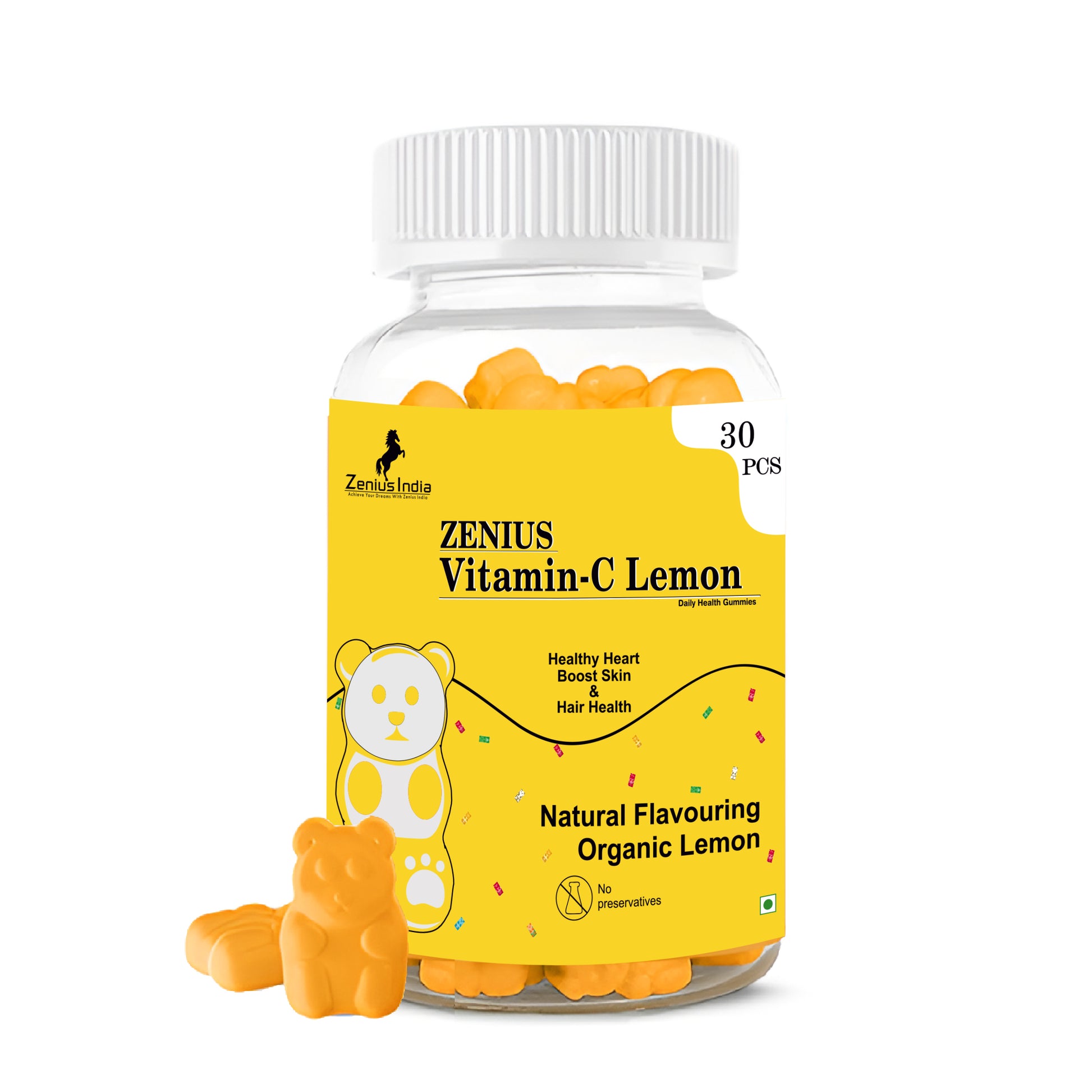 Zenius Vitamin C Gummies Boost Your Immunity Naturally & Growing Skin (Lemon Flavour) - Zenius India