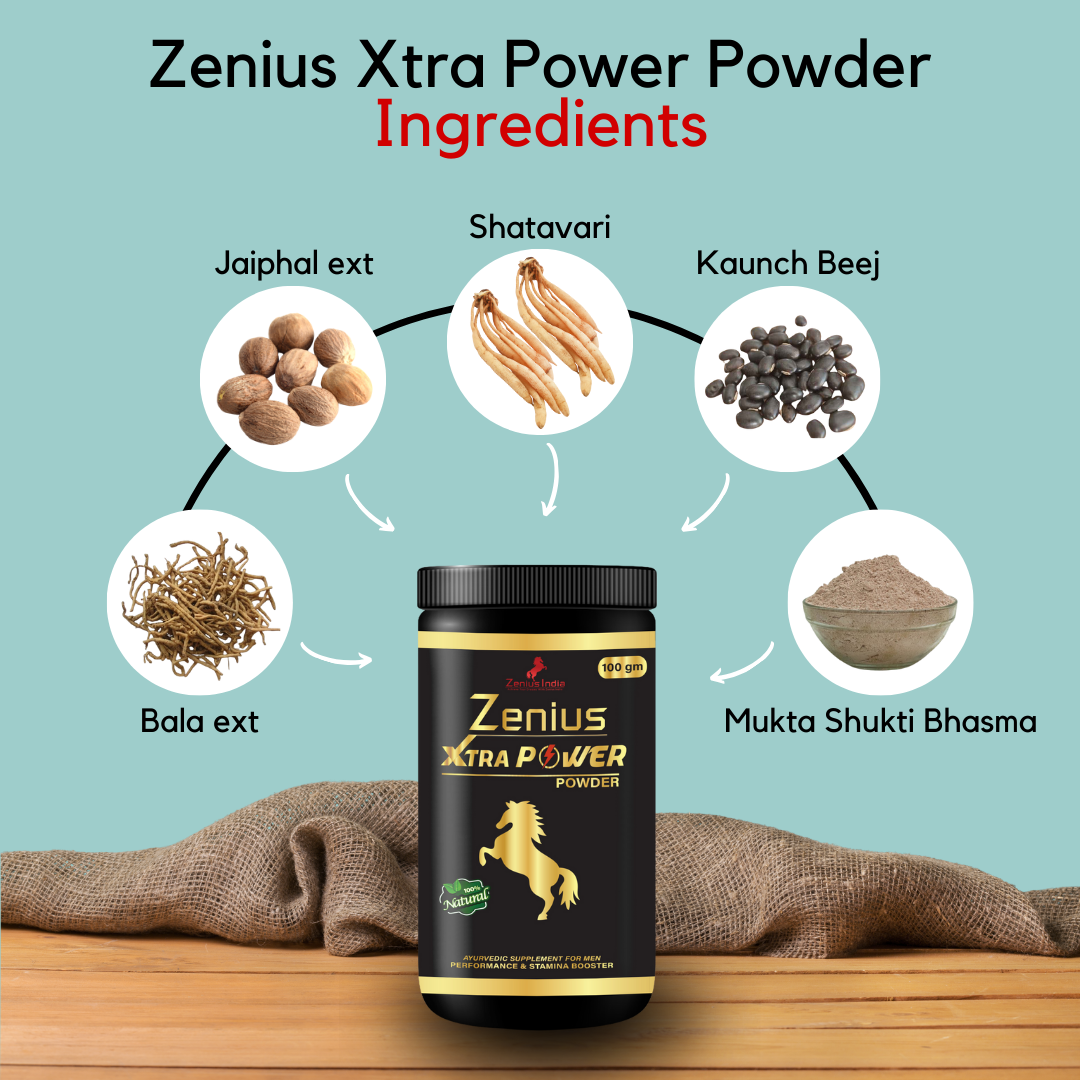 Zenius Xtra Power Powder for Sensual Health Supplements & Men power Booster- 100g - Zenius India