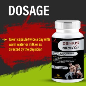 Zenius Grow Up Capsule for Weight Gain Medicine | Weight Gainer | Health Supplements (60 Capsules) - Image 5