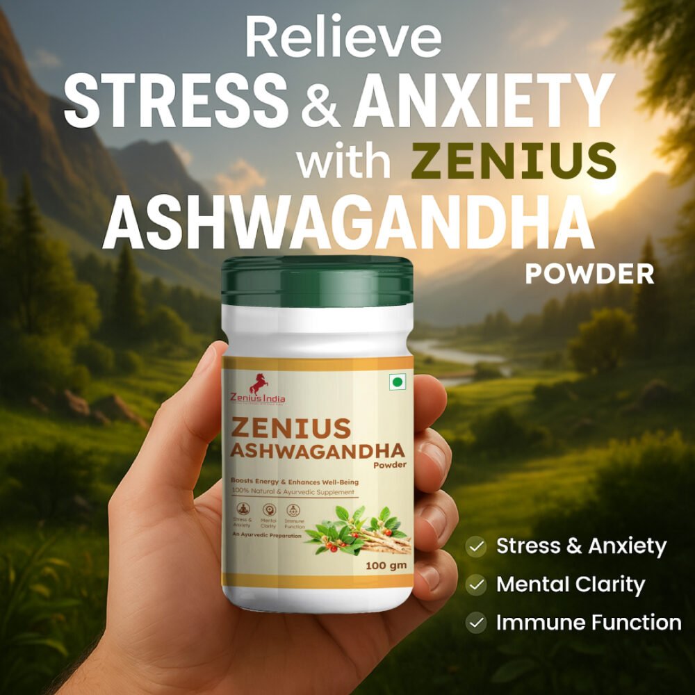 Zenius Ashwagandha Powder for Immunity Booster,Reduces Stress & Anexity in Men & Women