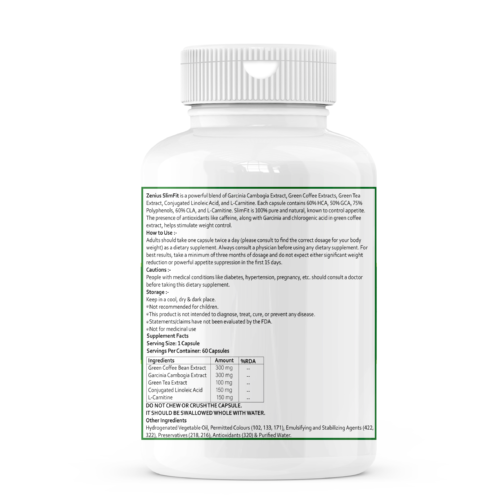 Zenius Slim Fit Capsule for Weight Loss Medicine Ayurvedic Fat Burner (60 Capsules) - Image 2