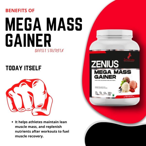 Zenius Mega Mass Gainer Rich Chocolate, 3KG - Image 4
