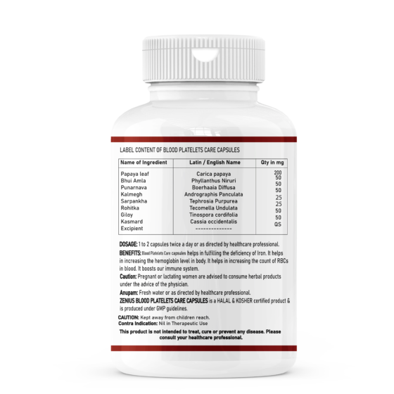 Zenius Blood Platelets Care Tablet - Image 2