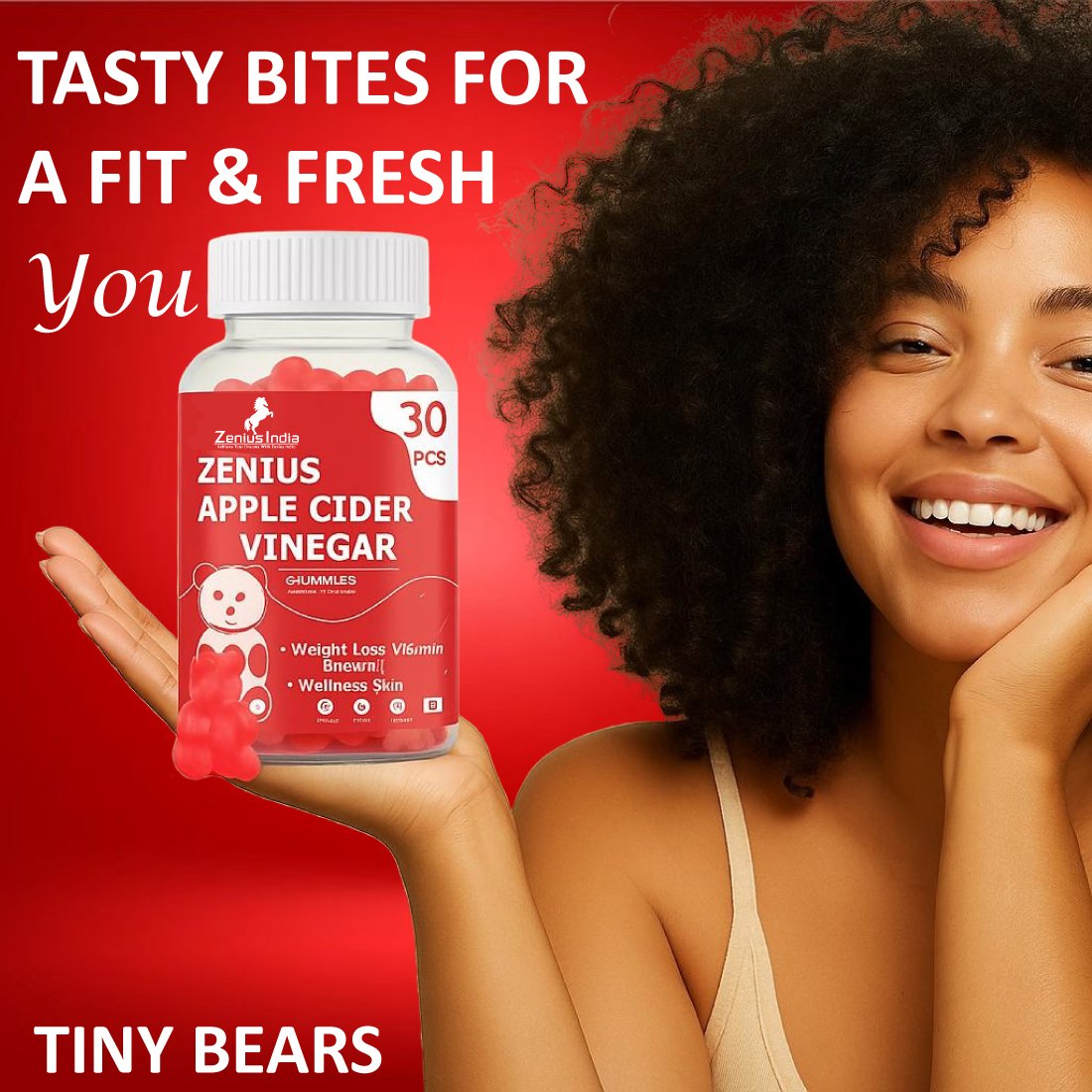 Zenius Apple Cider Vinegar Red Apple Gummies