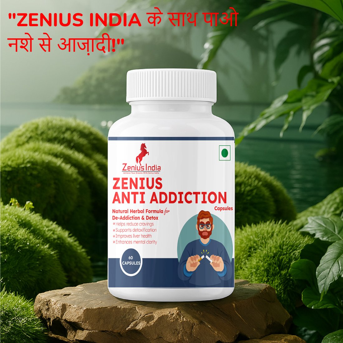 Zenius Anti Addiction Capsule for Alcohol Addiction Treatment Medicine | Alcohol Reduction Medicine (60 Capsules)