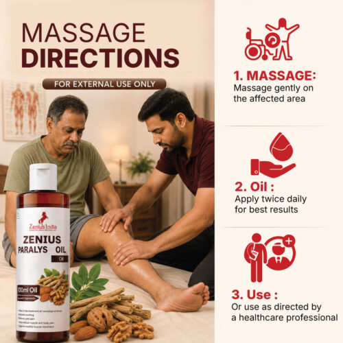 8 Zenius Paralysis Care Oil For Recovery Nerve Strength Lack of Sensation Numbness Pain Relief & Muscle Weakness Improves Blood Circulation & Mobility | 100ml