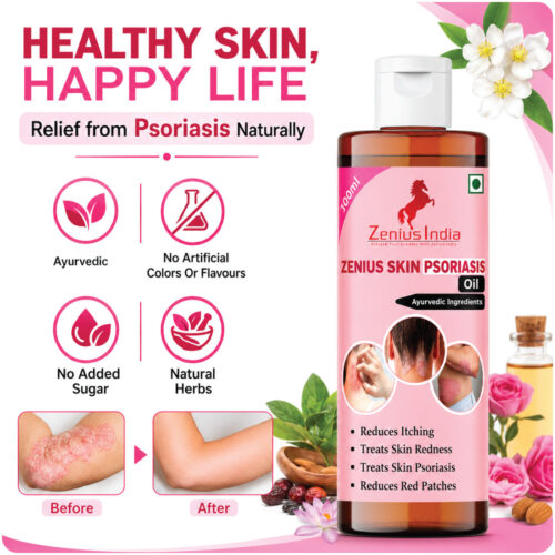 8 Zenius Skin Psoriasis & Eczema Relief Oil For Body & Scalp Helps With Dry Itchy Flaky Skin | Redness & Itching Relief | Steroid-Free | 100ml