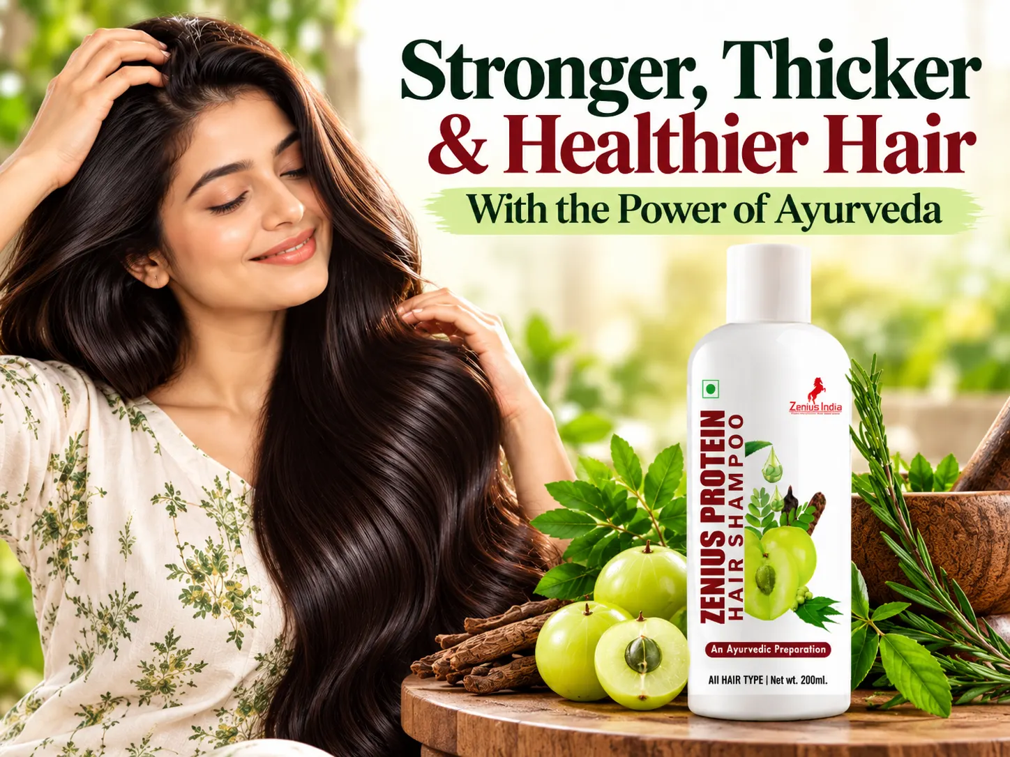 Zenius Protein Hair Shampoo | Hair Fall Control Shampoo for Hair Growth 2 Ayurvedic Hair Care in Nature Zenius India