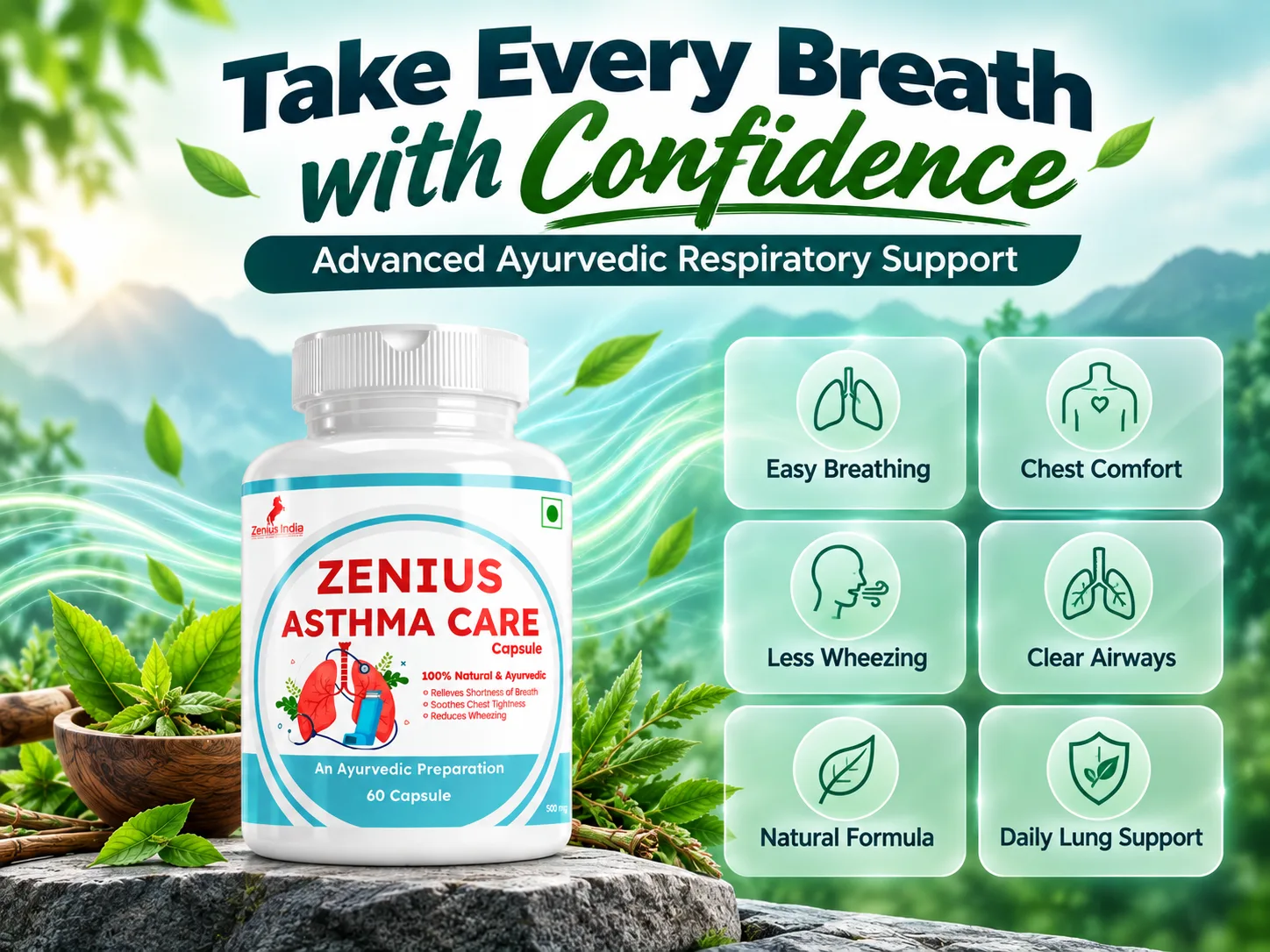 Zenius Asthma Care Capsule for Respiratory Support 3 Benefits Banner Mobile View 10 Zenius India