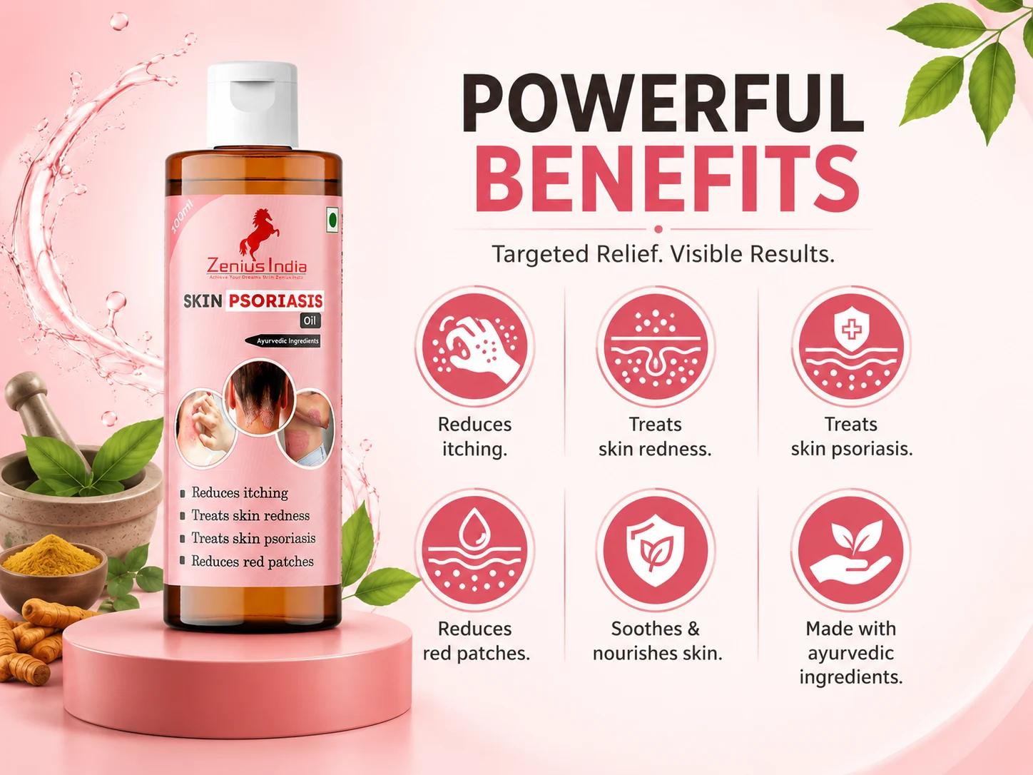 Zenius Skin Psoriasis Oil for Skin Allergies 3 Benefits Banner Mobile View 12 Zenius India