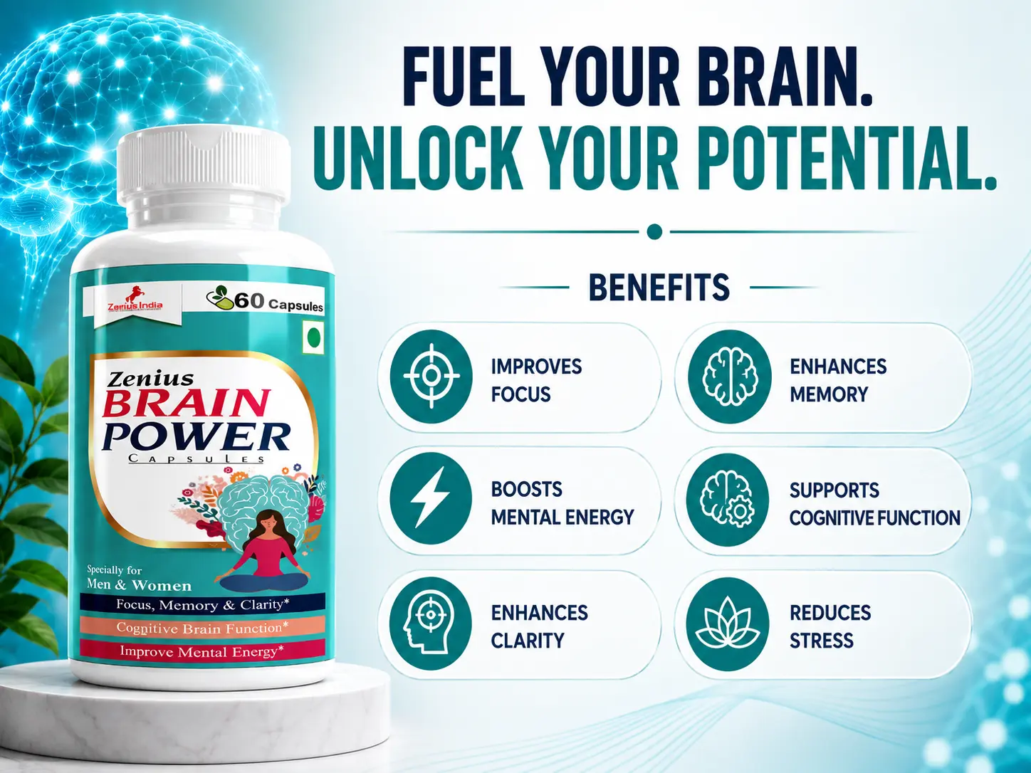 Zenius Brain Power Capsule for Focus & Memory Support 3 Benefits Banner Mobile View 28 Zenius India