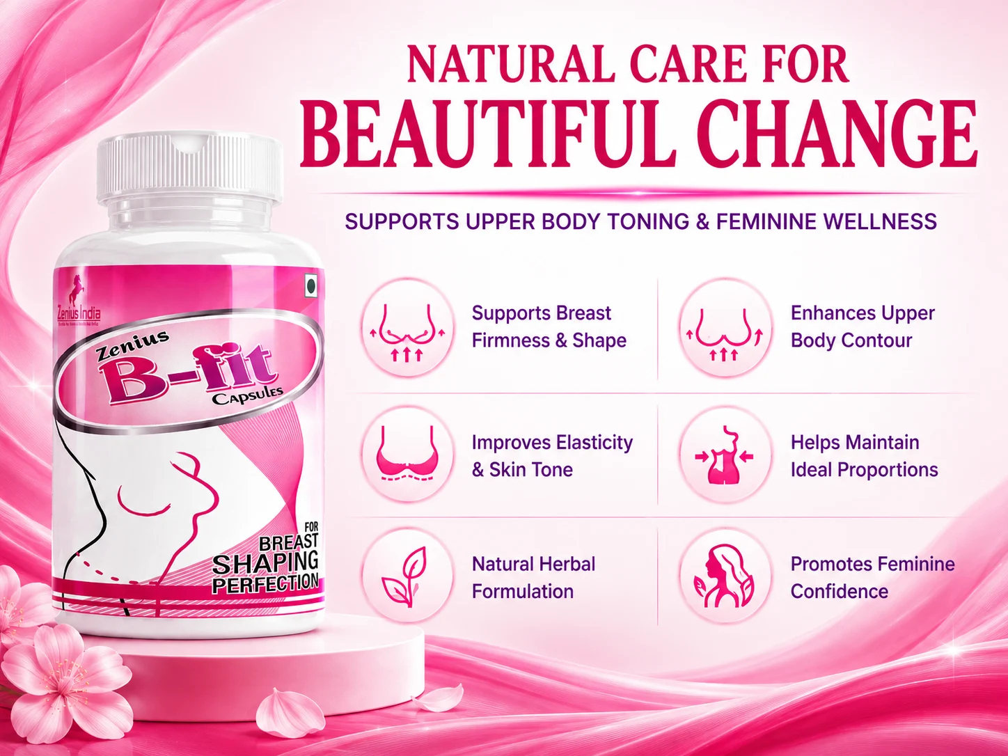 Zenius B Fit Capsule for Women's Upper Body Toning 3 Benefits Banner Mobile View 51 Zenius India