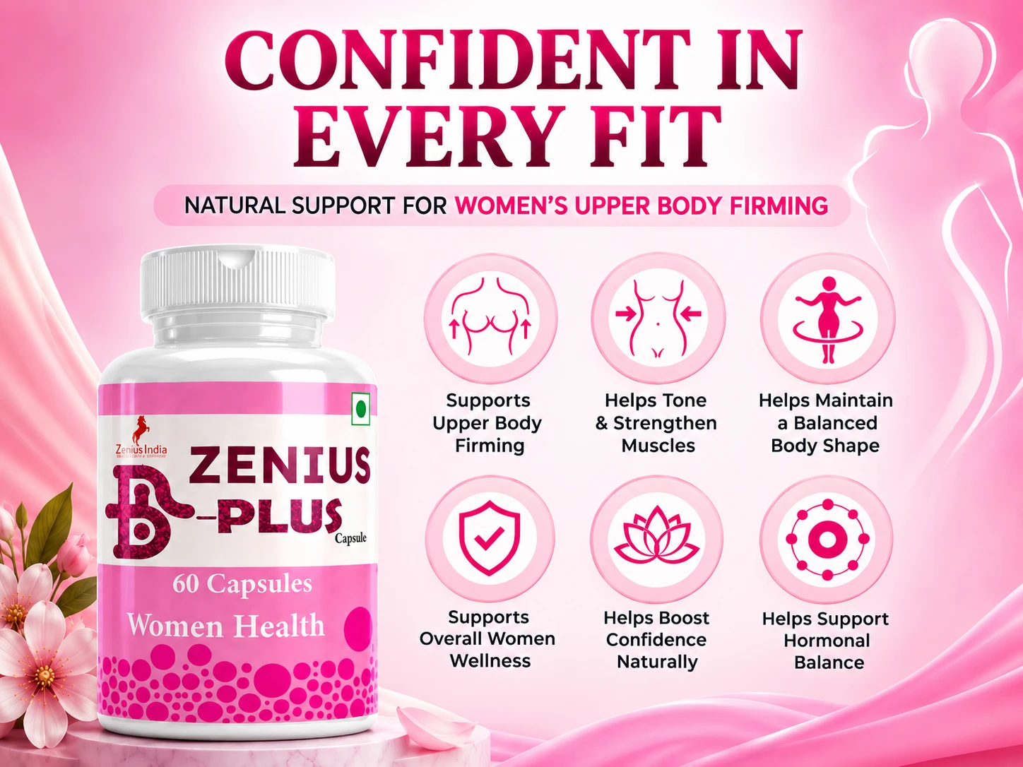 Zenius B Plus Capsule for Women's Upper Body Care 3 Benefits Banner Mobile View 57 Zenius India