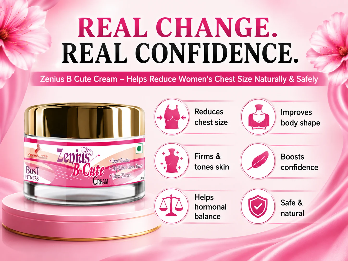 Zenius B Cute Cream for Women's Breast & Body Care 3 Benefits Banner Mobile View 62 Zenius India