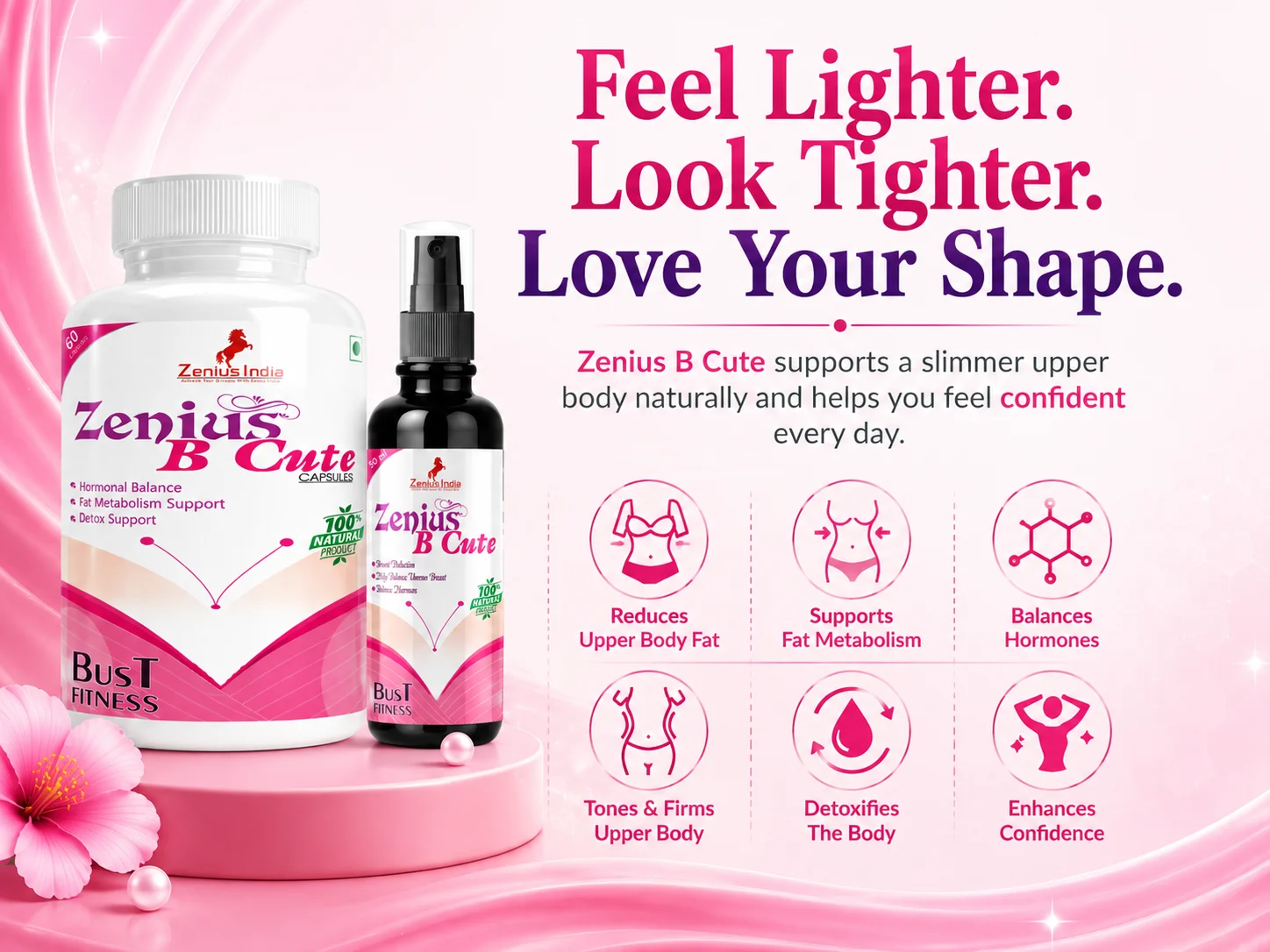 Zenius B Cute Kit for Women's Breast & Body Care 3 Benefits Banner Mobile View 64 Zenius India