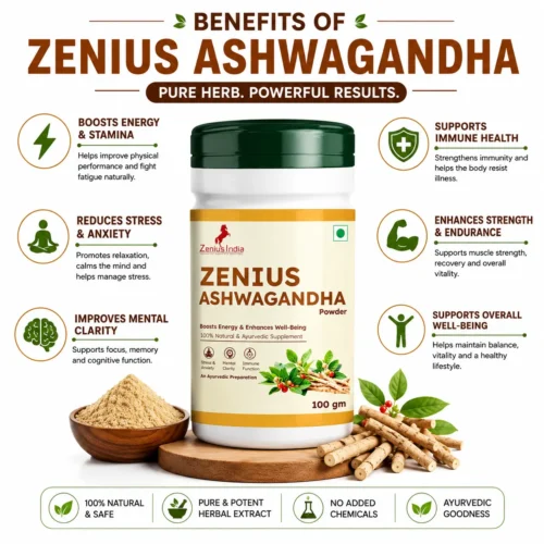 Benefits Image 1 Zenius Ashwagandha Powder for Energy & Wellness