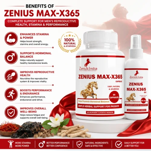 Benefits Image 1 Zenius MAX-X365 Capule & 50ml Oil