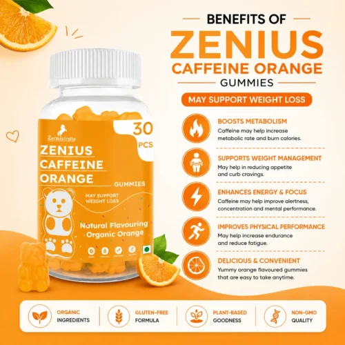 Benefits Image 1 Zenius Caffeine Orange Gummies for Weight Control