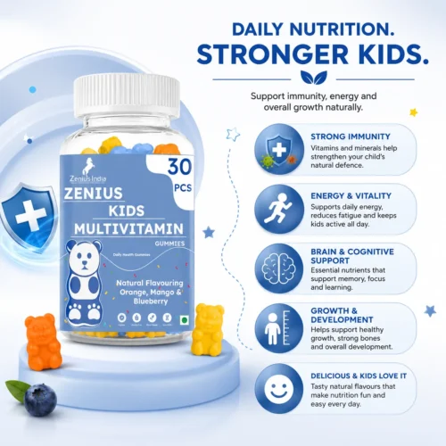 Benefits Image 1 Zenius Kids Multivitamin Mixed - Mango, Blueberry, Orange Gummies