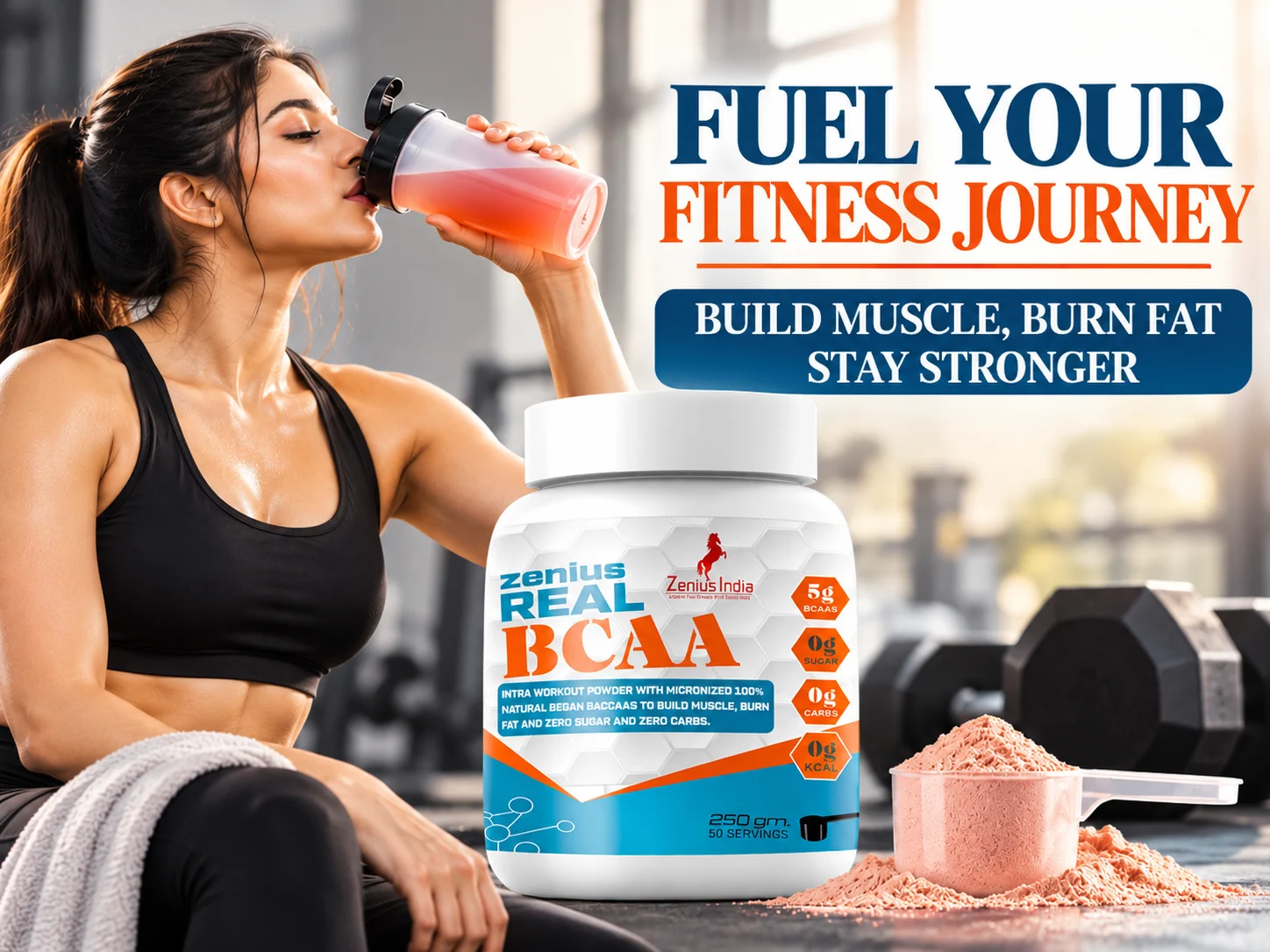 Zenius Real BCAA | Essential Amino Acids Supplement for Pre-Workout & Gym 2 Fuel Your Fitness Journey 1 Zenius India