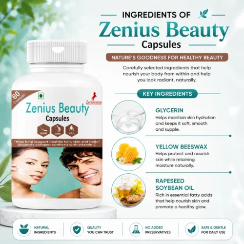 Ingredients Zenius Beauty Capsule for Skin Brightening & Daily Skin Care