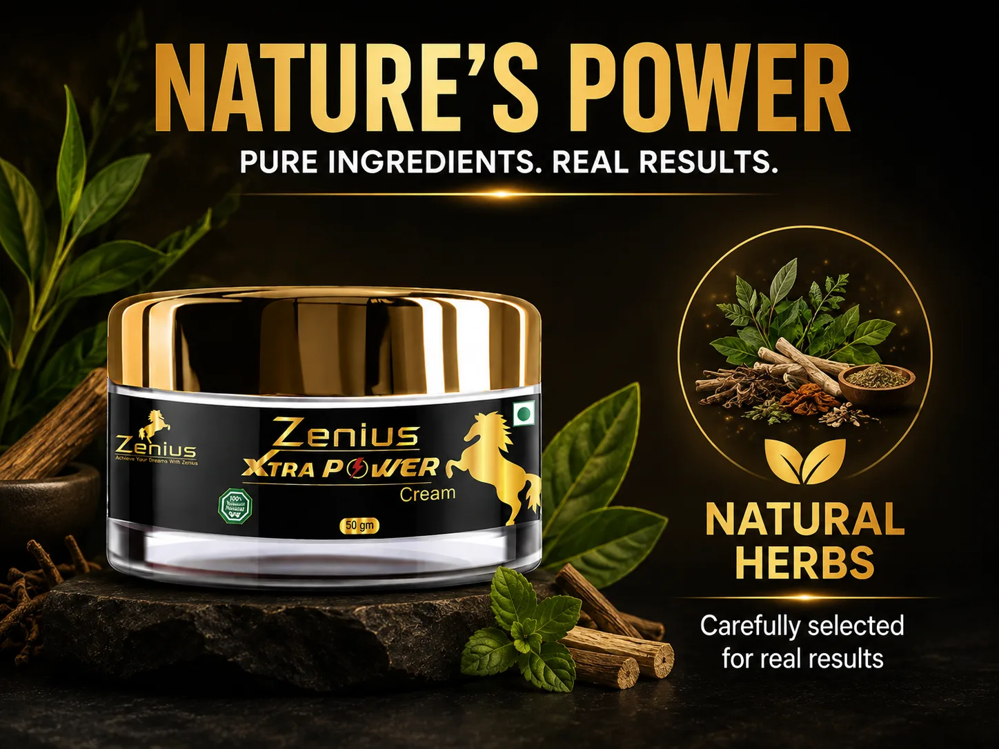 Zenius Xtra Power Cream for Men's Intimate Massage 4 Ingredients Banner Mobile View 1 4 Zenius India