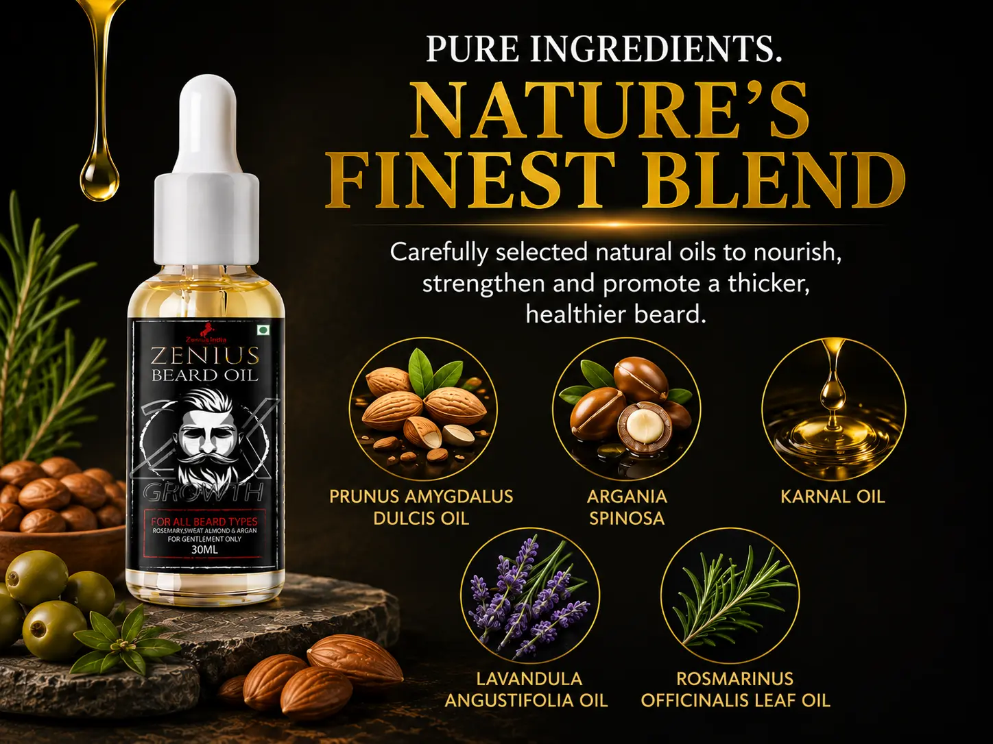 Zenius Beard Oil for Men Beard Growth 4 Ingredients Banner Mobile View 11 Zenius India