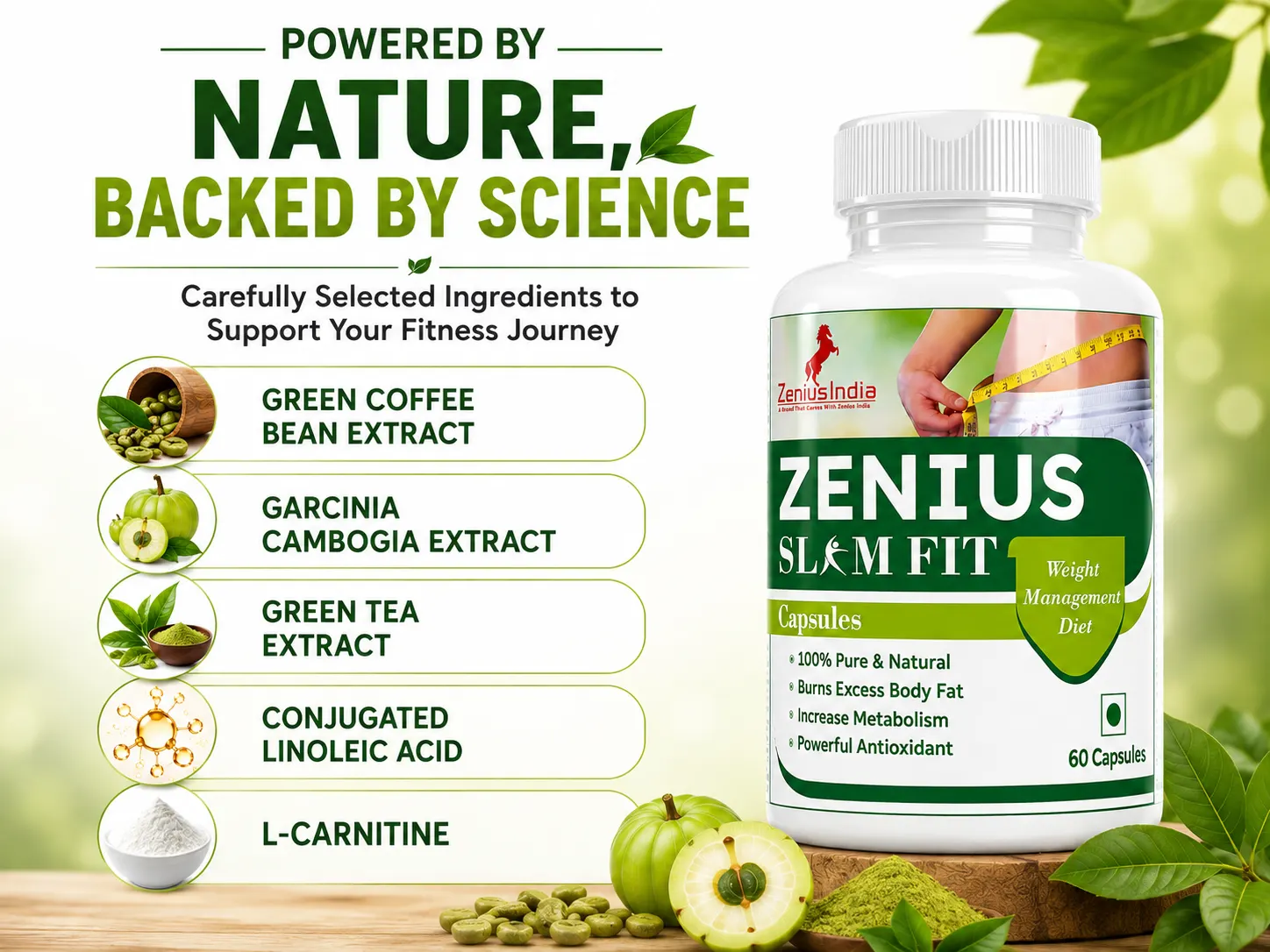 Zenius Slim Fit Capsule for Weight Loss & control Cravings 4 Ingredients Banner Mobile View 19 Zenius India