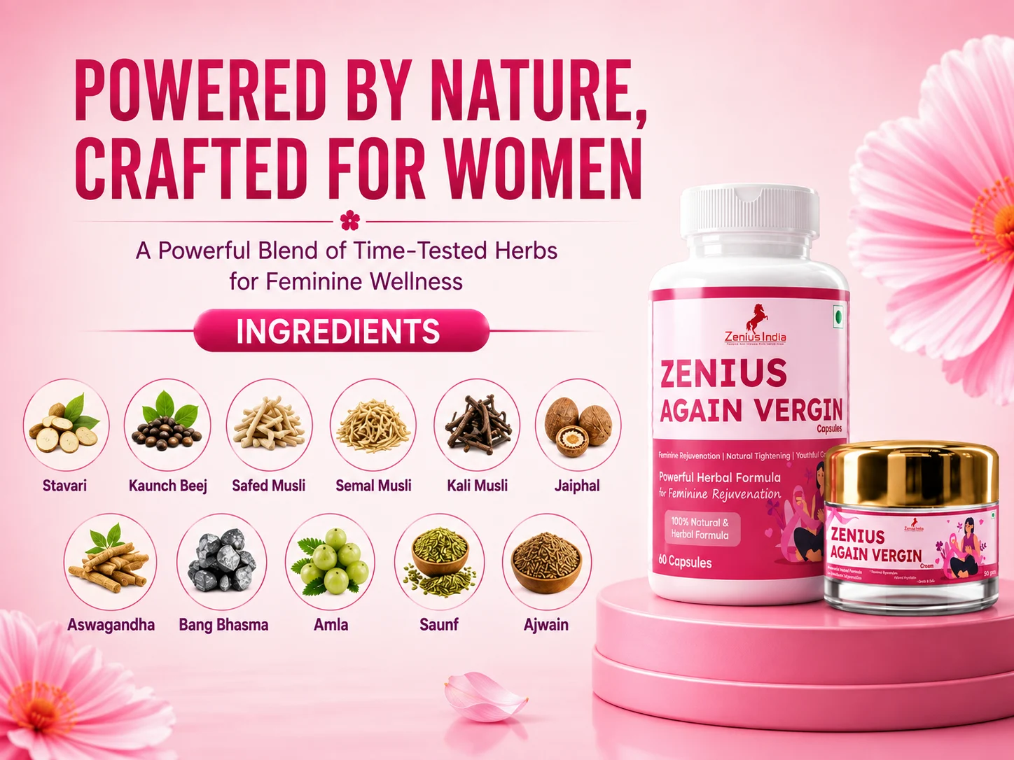 Zenius Again Vergin Kit for Women's Intimate Care 4 Ingredients Banner Mobile View 24 Zenius India