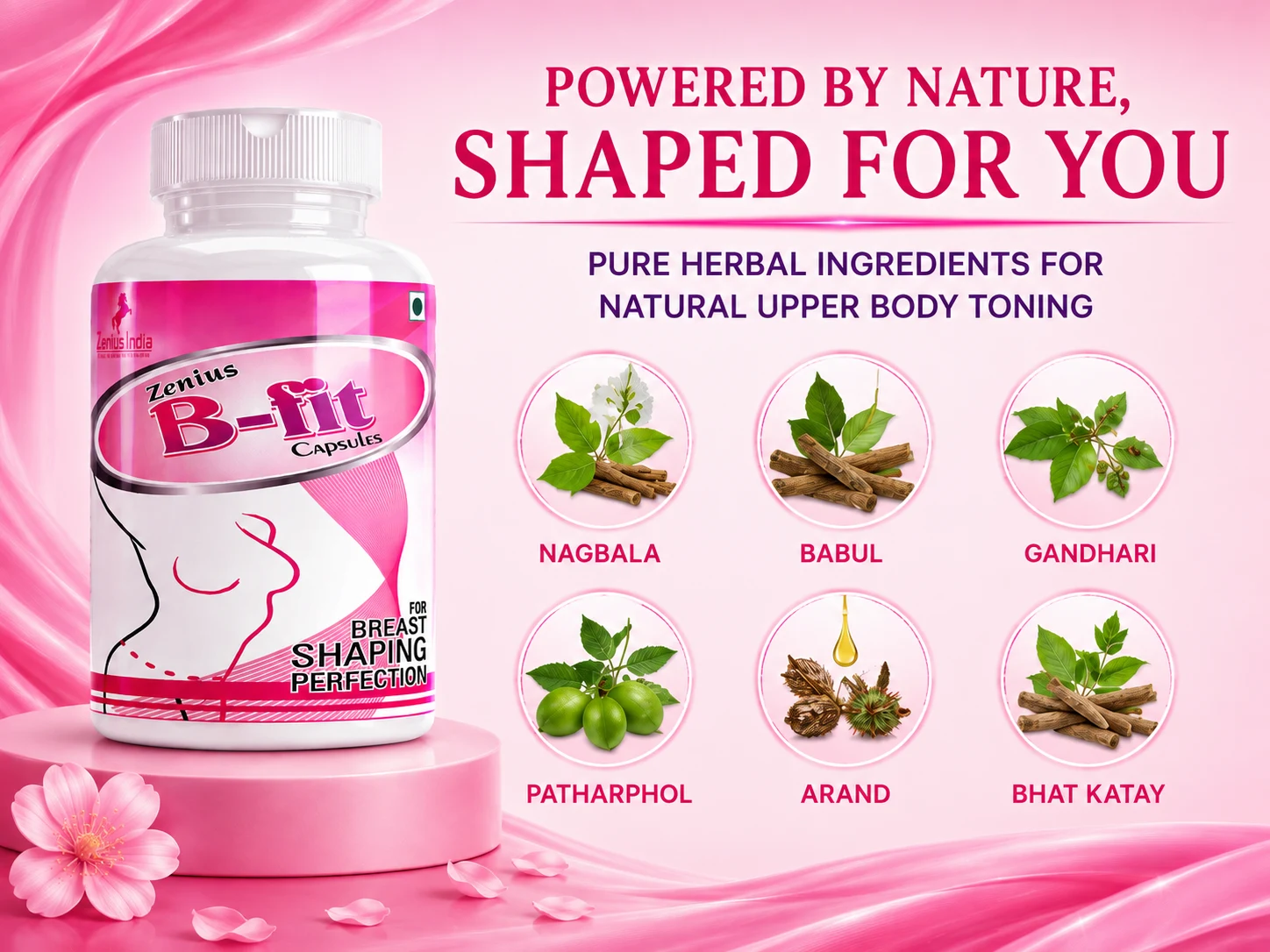 Zenius B Fit Capsule for Women's Upper Body Toning 4 Ingredients Banner Mobile View 47 Zenius India