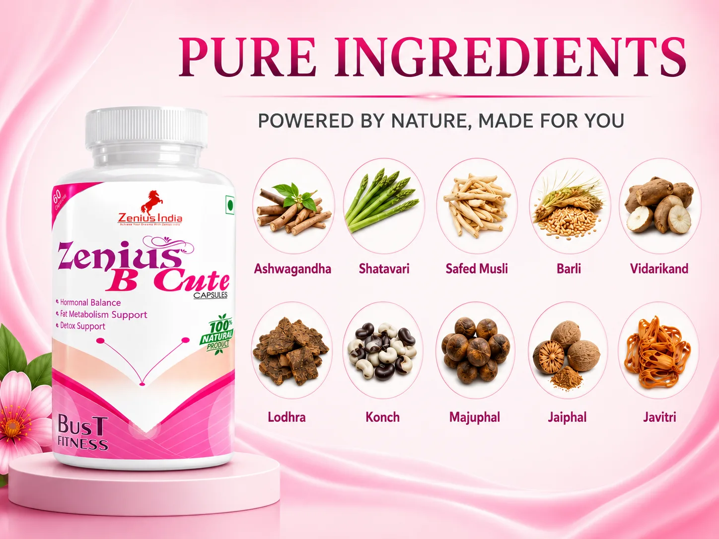 Zenius B Cute Capsule for Women's Breast Reduction 4 Ingredients Banner Mobile View 57 Zenius India