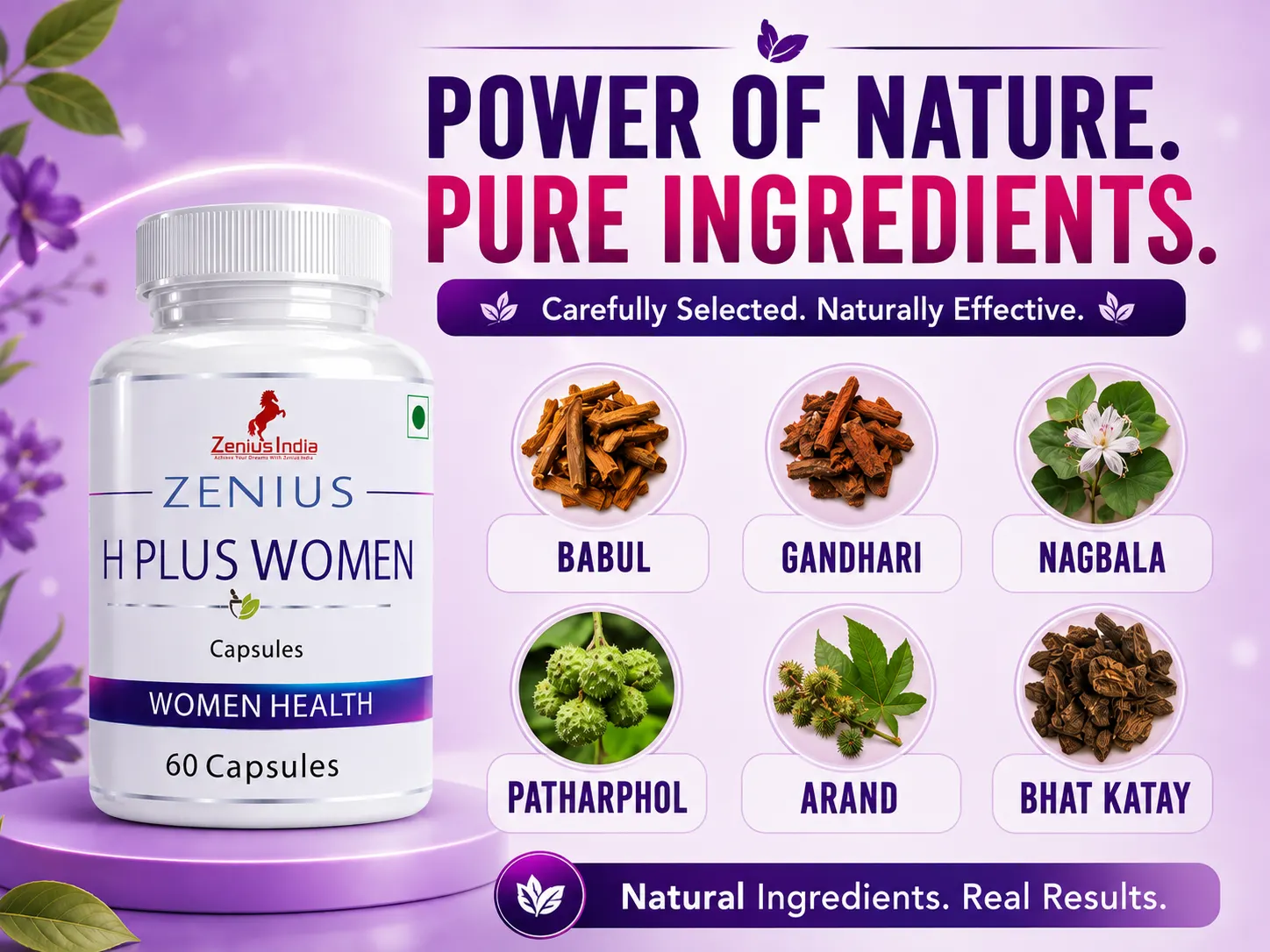 Zenius H Plus Capsule for Women's Hip Growth 4 Ingredients Banner Mobile View 68 Zenius India
