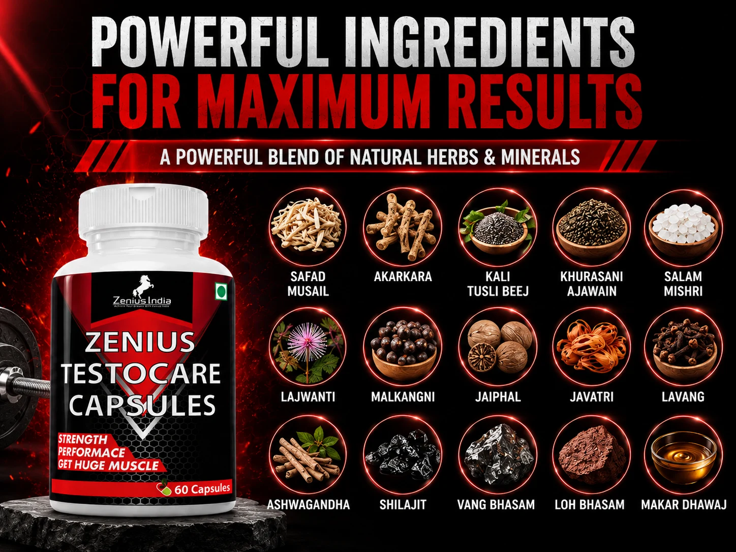 Zenius Testo Care Capsule for Men's Testosterone Support 4 Ingredients Banner Mobile View 77 Zenius India