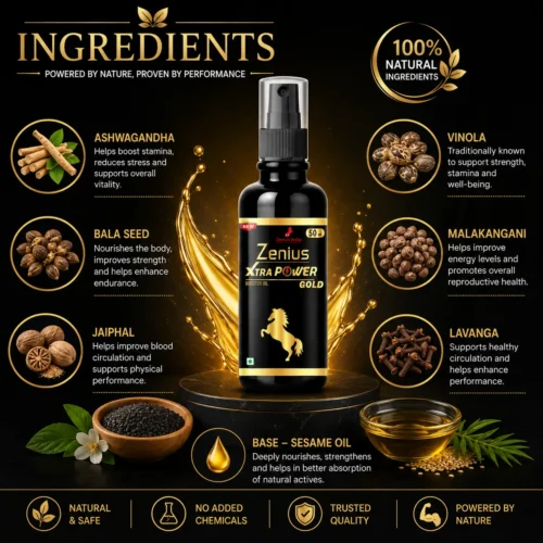 Ingredients Image 1 Zenius Xtra Power Gold Oil
