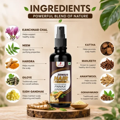 Ingredients Image 1 Zenius Hair Serum for Frizz Control & Hair Care