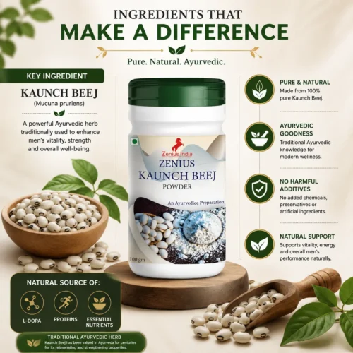 Ingredients Image 1 Zenius Kaunch Beej Powder for Energy & Vitality Support