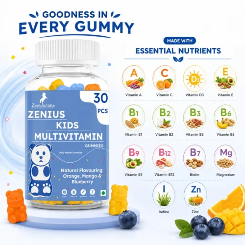 Ingredients Image 1 Zenius Kids Multivitamin Mixed - Mango, Blueberry, Orange Gummies