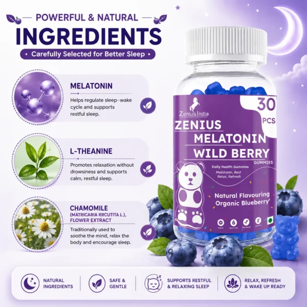 Ingredients Image 1 Zenius Melatonin Wild Berry Gummies