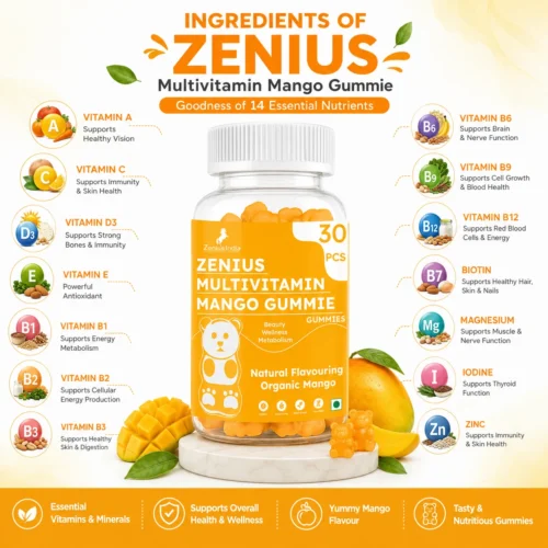 Ingredients Image 1 Zenius Multivitamin Mango Gummies
