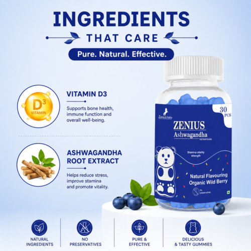 Ingredients Image Zenius Ashwagandha Wild Berry Gummies for Stress & Energy Support